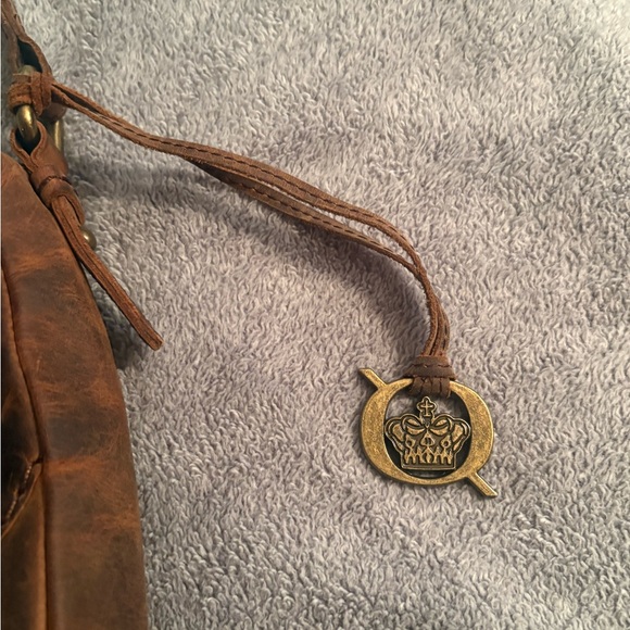 Born Brown Leather Hobo Distressed Shoulder Bag Purse Y2K - Picture 5 of 12